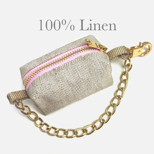 Dog poop bag dispenser ~ 100% Linen Canvas - small dog harness, small dog carrier by Lutii pet design
