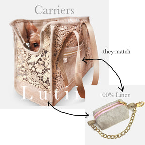 Dog poop bag dispenser ~ 100% Linen Canvas - small dog harness, small dog carrier by Lutii pet design