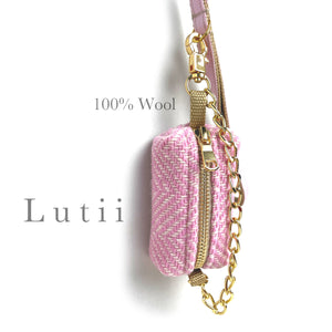Dog poop bag dispenser ~ 100% Wool in Chevron Pink - small dog harness, small dog carrier by Lutii pet designpooh_bag_dispenser_wool_dog_bag_Lutii_Chevron_wool_pink_wool8 copy