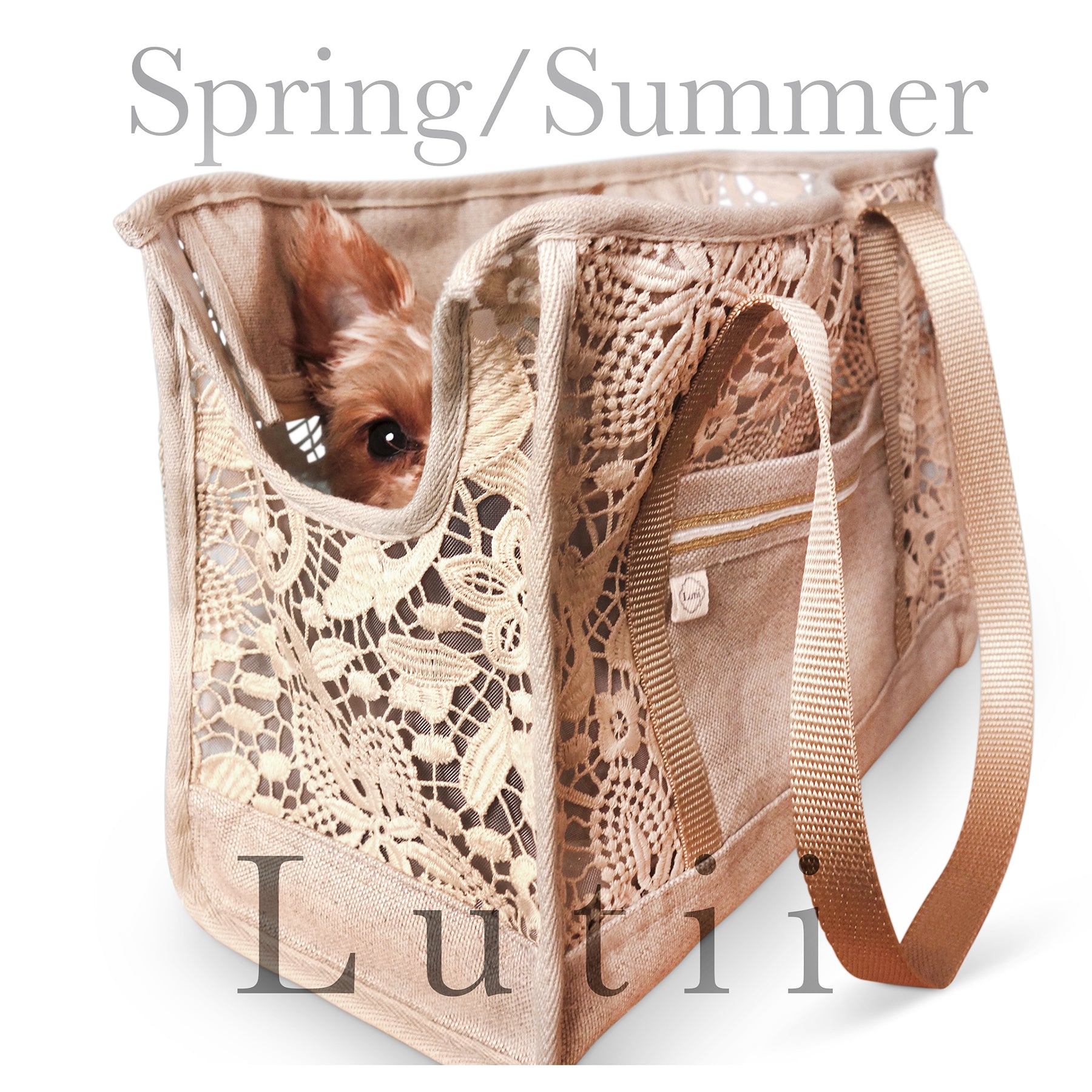 dog carrier, non-overheating, spring/summer lightweight lace pet tote  Summer Wheat