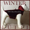 "Brunello Wine"-100% shearling handmade burgundy winter dog coat - small dog harness, small dog carrier by Lutii pet design
