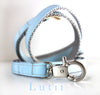 Baby Blue/Silver - Pick your ribbon color! Matching Lutii ribbon leash - small dog harness, small dog carrier by Lutii pet design