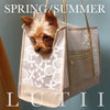 "Cali"-Dog carrier, airy, non-overheating, lightweight white flowered tote. - small dog harness, small dog carrier by Lutii pet design
