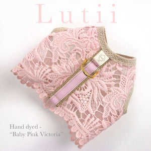 "Baby Pink Victoria"-handmade adjustable lace dog harness - small dog harness, dog_clothing small dog carrier by Lutii pet design