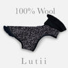 "Salt-n-Pepper"-All 100% wool w/real shearling handmade winter dog coat - small dog harness, small dog carrier by Lutii pet design